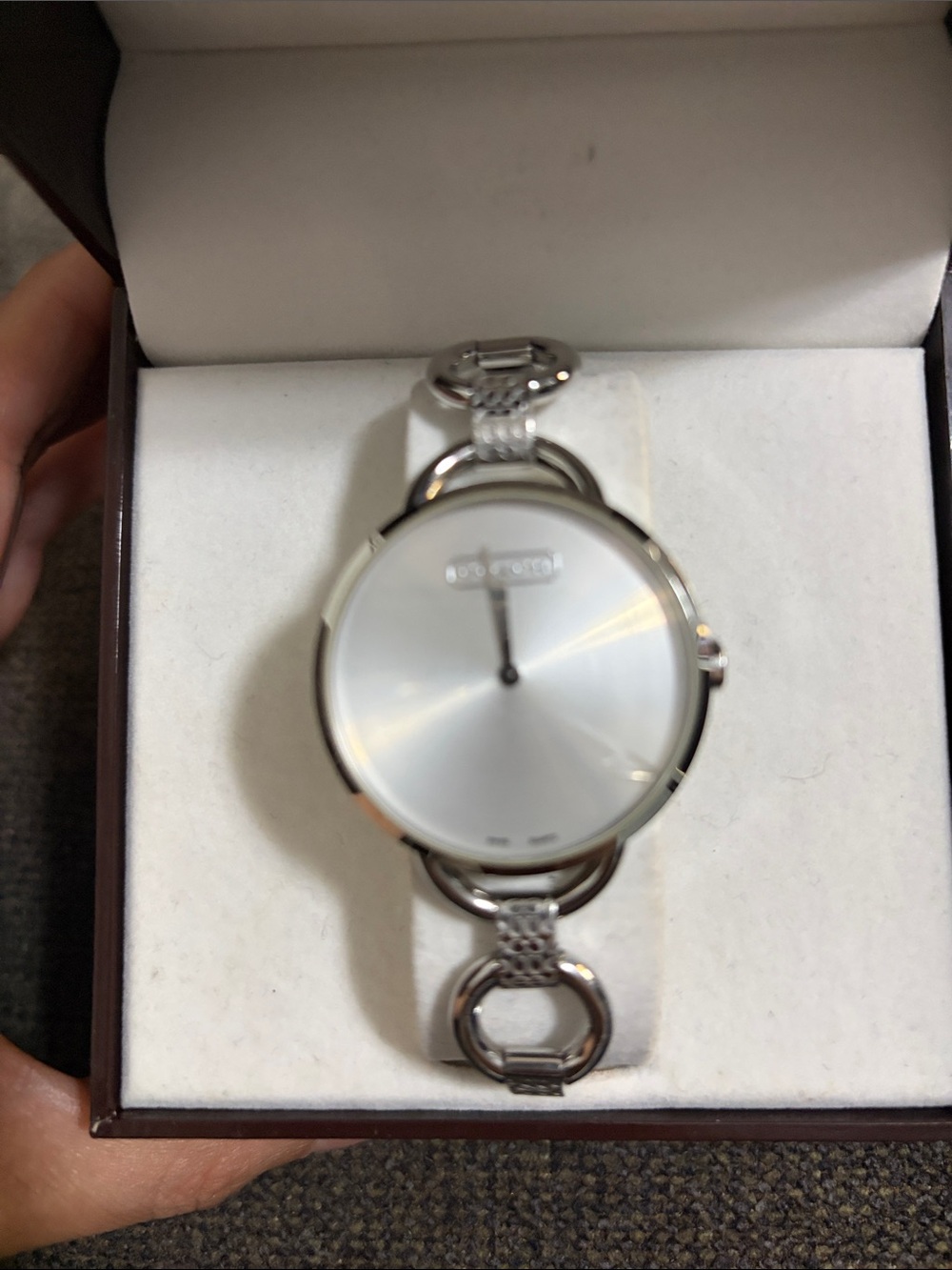 Coach Silver Sunray Dial Women's Bracelet Watch